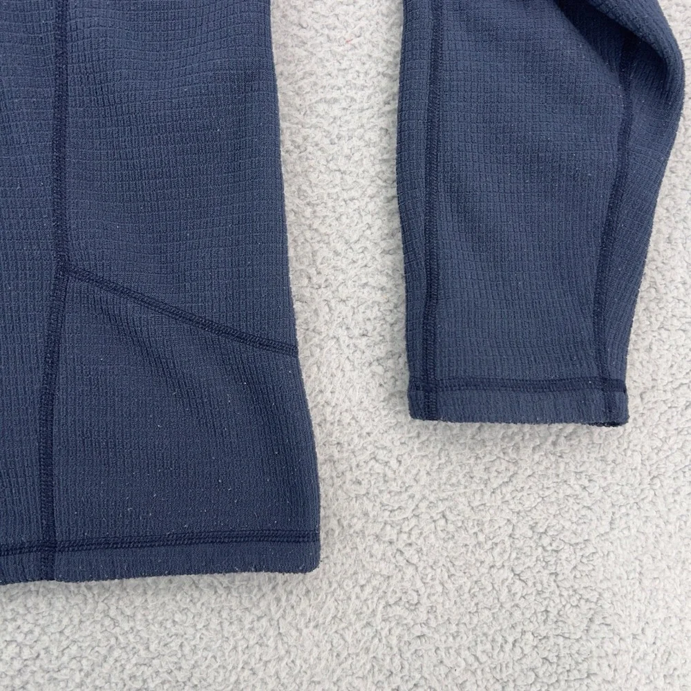 The North Face Mens Navy Blue Waffle Knit Quarter Zip Fleece Size Medium